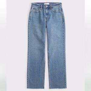 Abercrombie and Fitch curve love low rise denim baggy jeans medium short NWOT